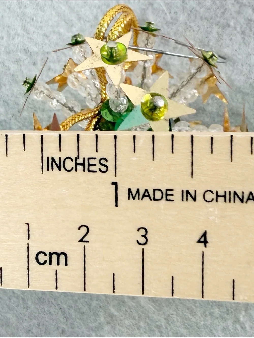 Atomic Starburst Cluster Star Green Beaded Pushpins Christmas Ornament Vintage 2